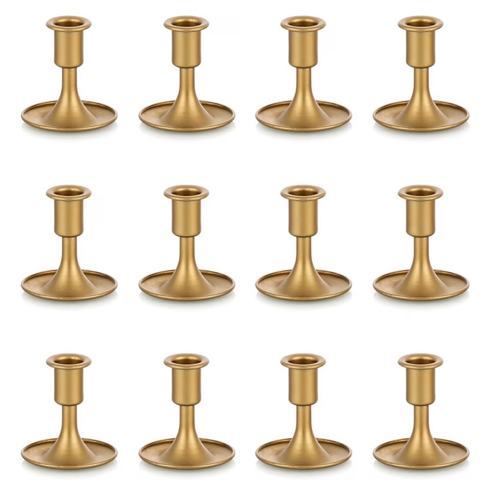 Set of 12 mini Gold Candle Holders